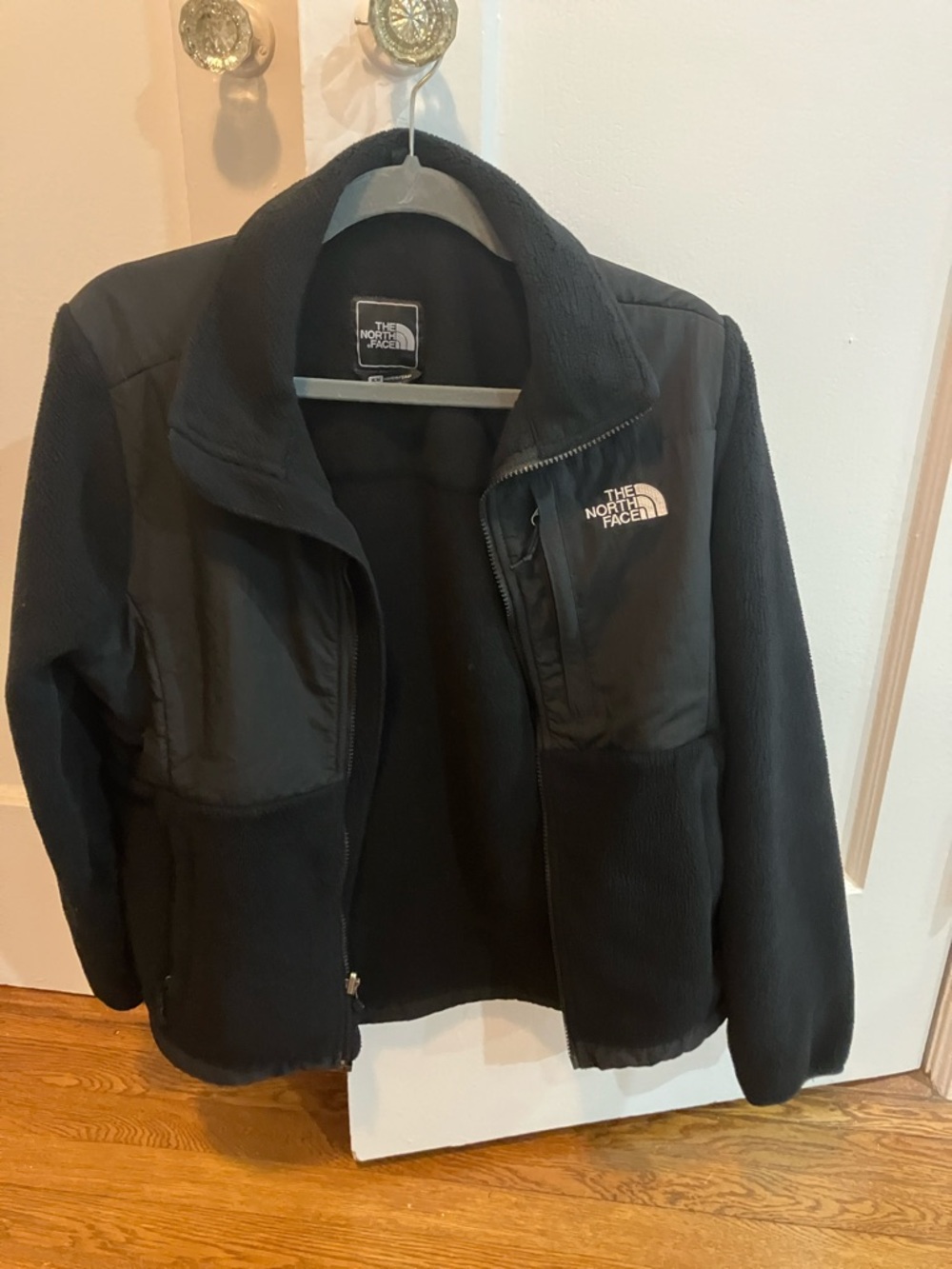 The North Face Women's Black Fleece Jacket - Black and White Logo